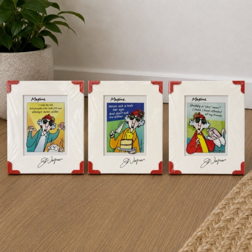 Lot 3 Maxine Hallmark John Wagner Framed Prints Sealed Funny Gift 9x7‎